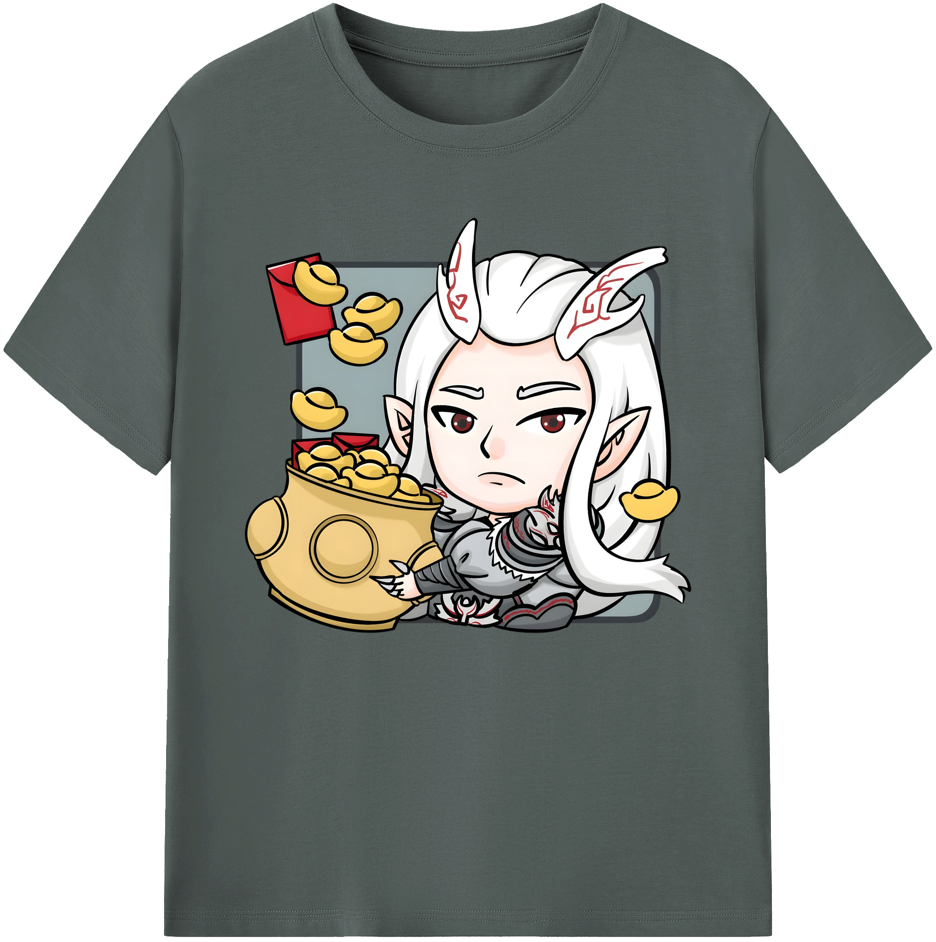 （画像用） Ne Zha 2 ナタ 魔童の大暴れ 綿100％ メンズ半袖Tシャツ｜肌触りやわらか＆通気性